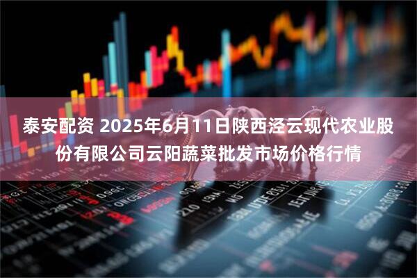 泰安配资 2025年6月11日陕西泾云现代农业股份有限公司云阳蔬菜批发市场价格行情