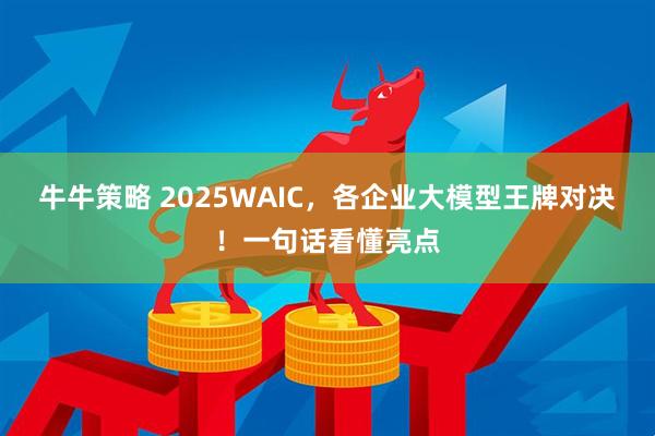 牛牛策略 2025WAIC，各企业大模型王牌对决！一句话看懂亮点