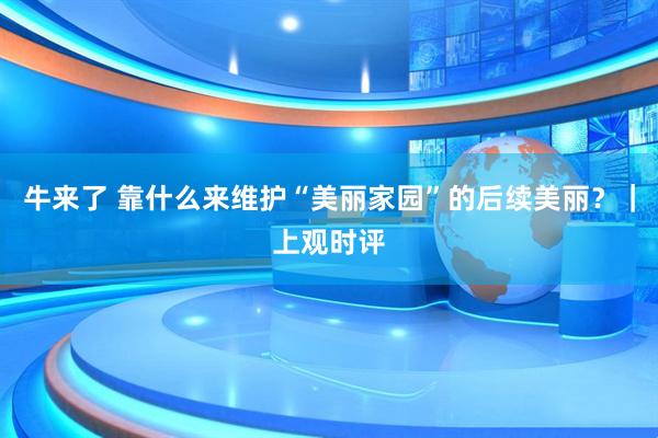 牛来了 靠什么来维护“美丽家园”的后续美丽？｜上观时评
